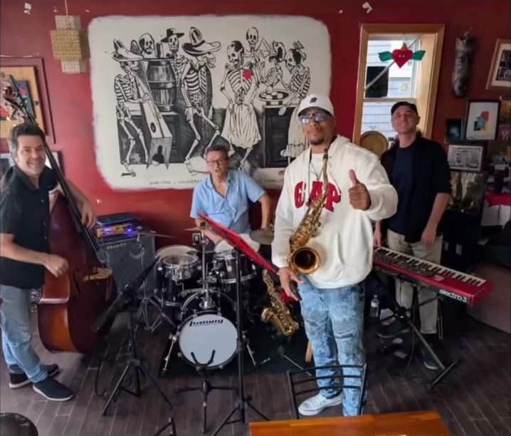 Carlos with a live band
